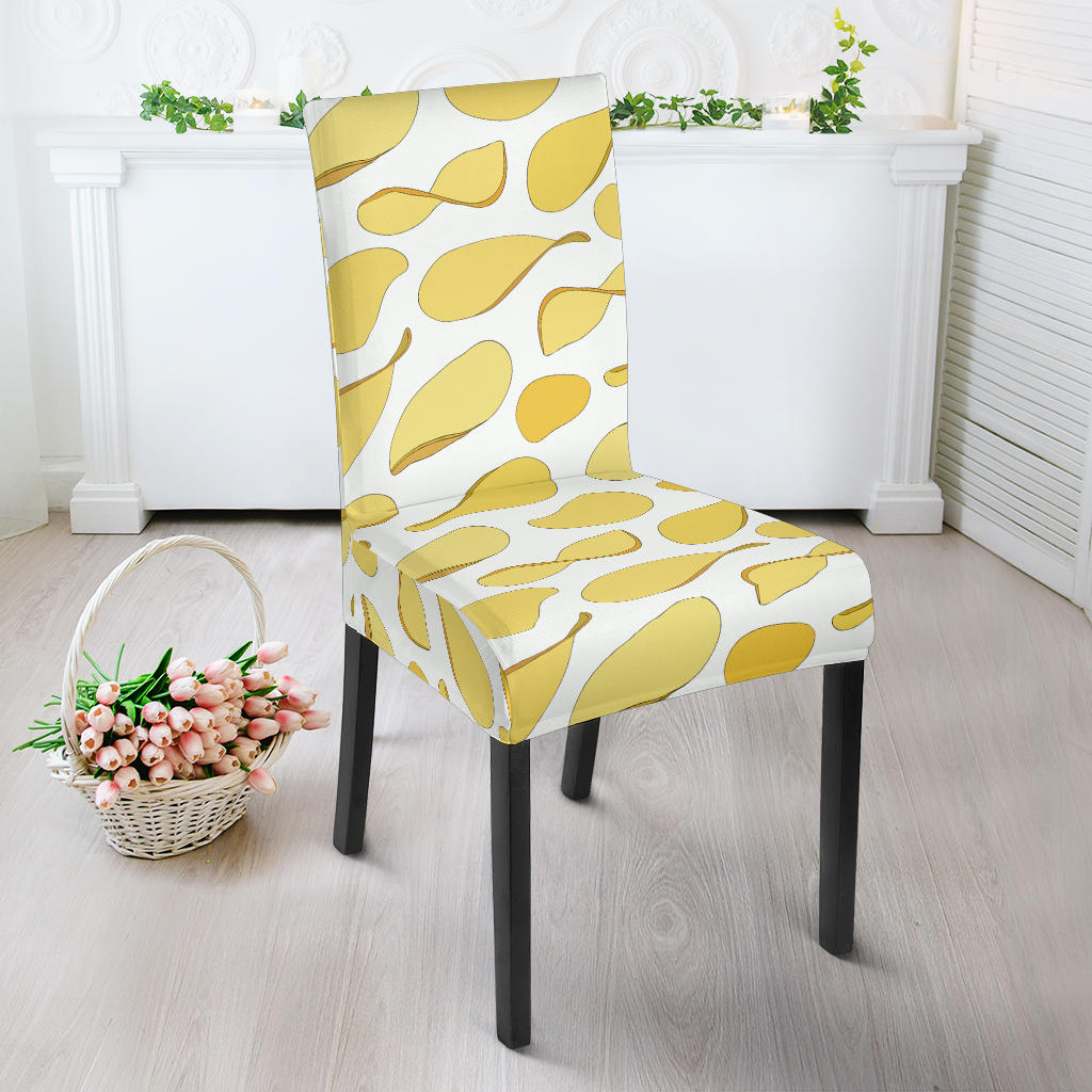 Potato Chips Pattern Print Design 02 Dining Chair Slipcover