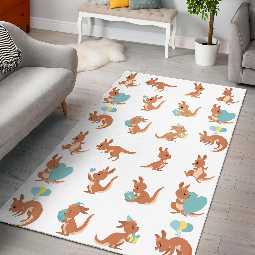 Cute Kangaroo Pattern Area Rug