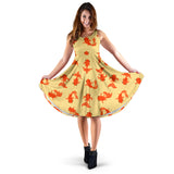 Goldfish Pattern Print Design 02 Sleeveless Midi Dress