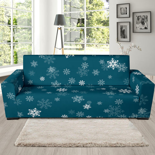 Snowflake Pattern Dark Background Sofa Slipcover