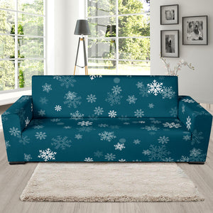 Snowflake Pattern Dark Background Sofa Slipcover