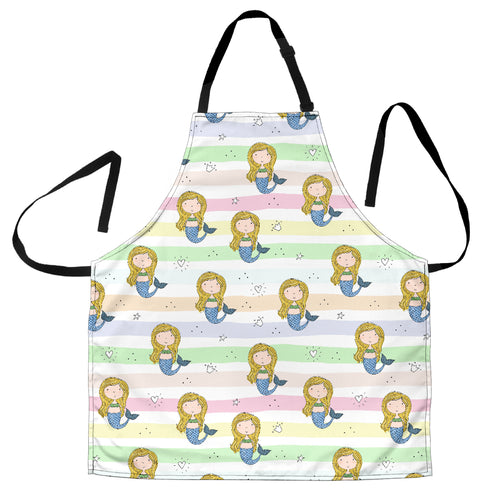 Cute Hand Drawn Mermaid Adjustable Apron