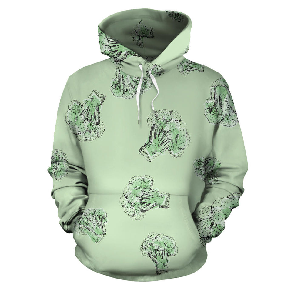 Broccoli Sketch Pattern Men Women Pullover Hoodie