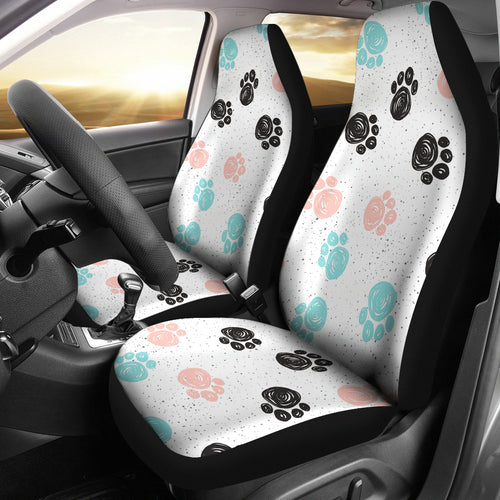 Dog Paws Pattern Print Design 04 Universal Fit Car Seat Covers