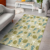 Seahorse Shell Starfish Pattern Background Area Rug