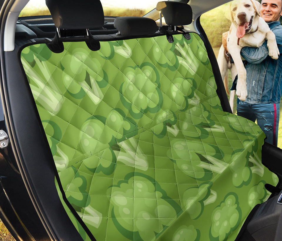 Broccoli Pattern Green Background Dog Car Seat Covers