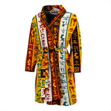 Egypt Hieroglyphics Pattern Print Design 01 Men's Bathrobe