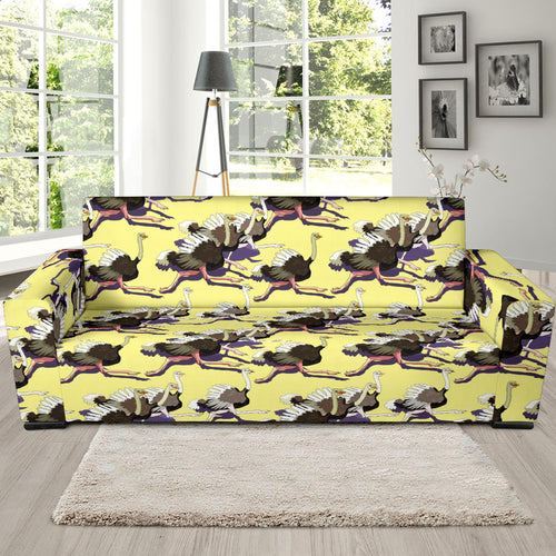 Ostrich Pattern Print Design 04 Sofa Slipcover