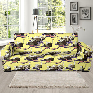 Ostrich Pattern Print Design 04 Sofa Slipcover