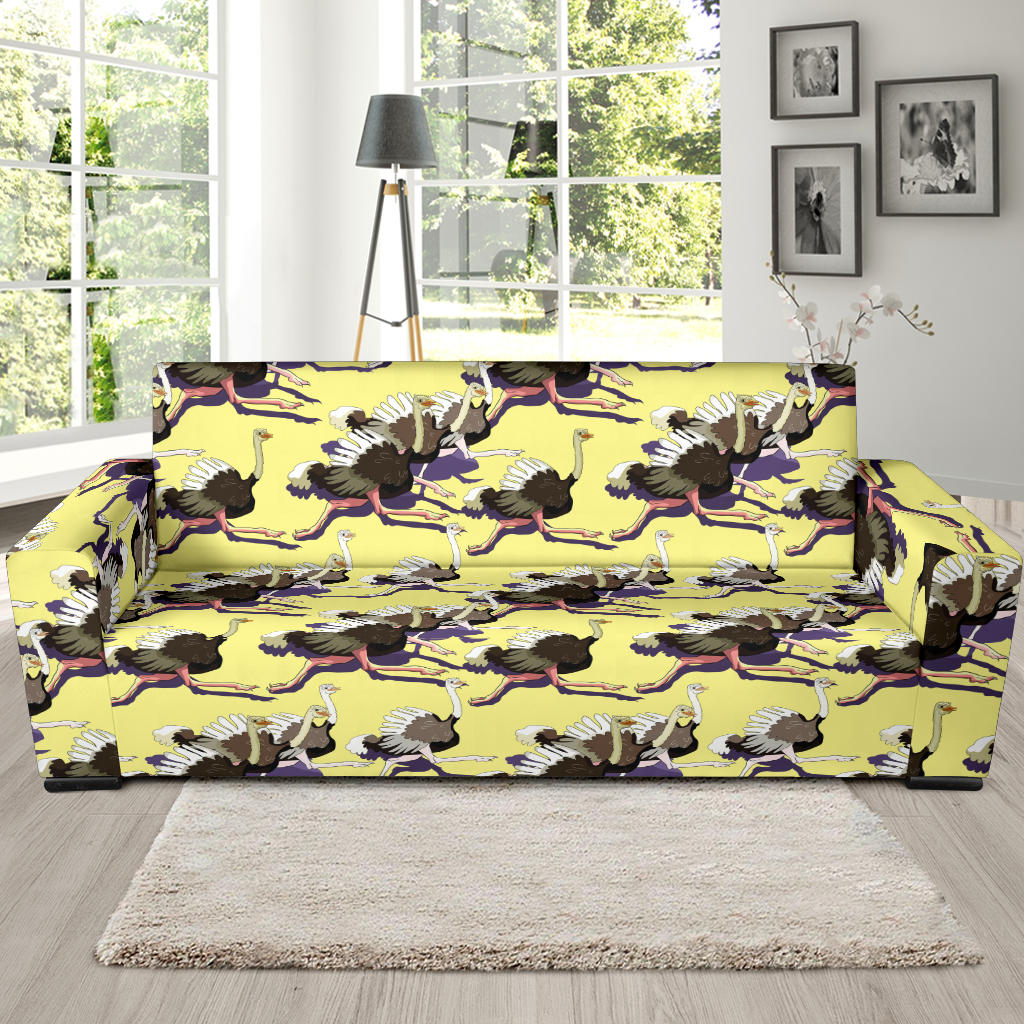 Ostrich Pattern Print Design 04 Sofa Slipcover