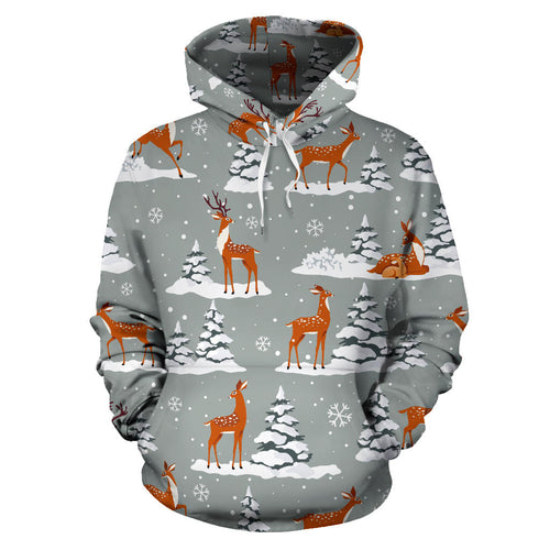 Beautiful Deers Winter Christmas Men Women Pullover Hoodie