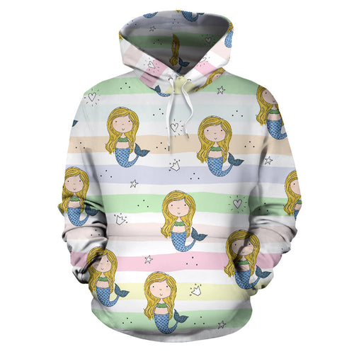 Cute Hand Drawn Mermaid Men Women Pullover Hoodie