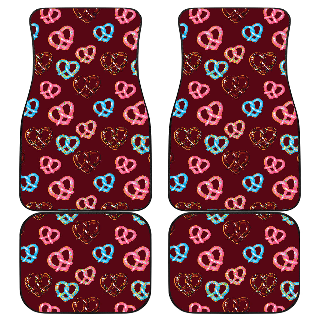 Pretzels Pattern Print Design 05 Front and Back Car Mats