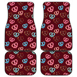 Pretzels Pattern Print Design 05 Front and Back Car Mats