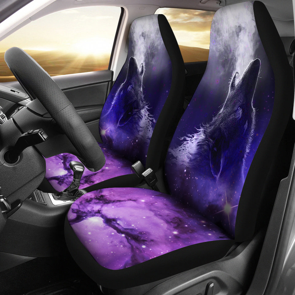 Wolf Car Seat Covers - Purple-Sky