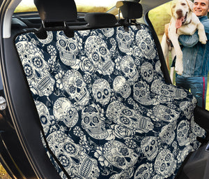 Sugar Skull Black White Pattern Dog Car Seat Covers