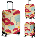 Red Bonsai Gray Sun Japanese Pattern Luggage Covers