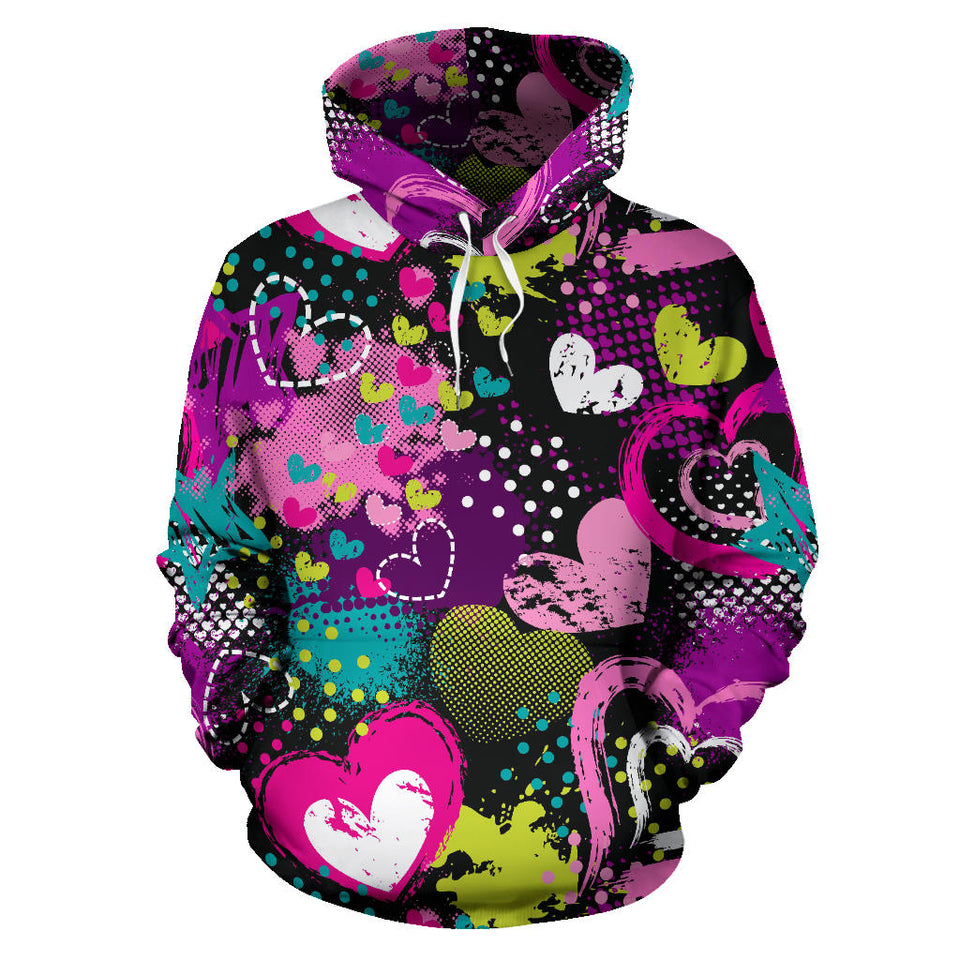 Heart Dot Wave Star Creative Design Pattern Men Women Pullover Hoodie