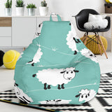 Cute Sheep Green Background Bean Bag Cover