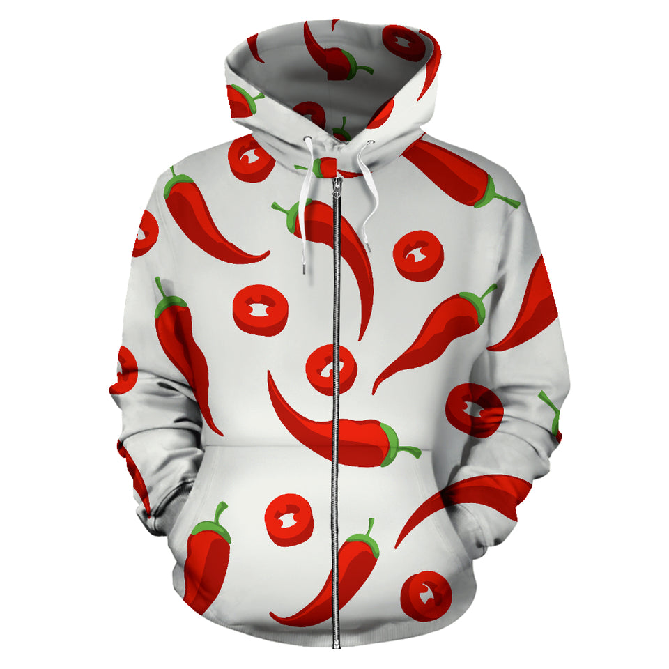 Chili Pattern Zip Up Hoodie