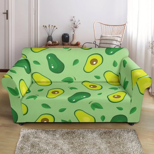 Avocado Pattern Green Background Loveseat Couch Slipcover