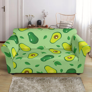 Avocado Pattern Green Background Loveseat Couch Slipcover