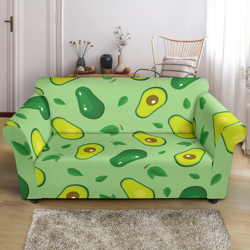 Avocado Pattern Green Background Loveseat Couch Slipcover