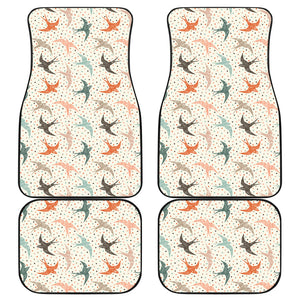 Swallow Pattern Print Design 02 Front and Back Car Mats