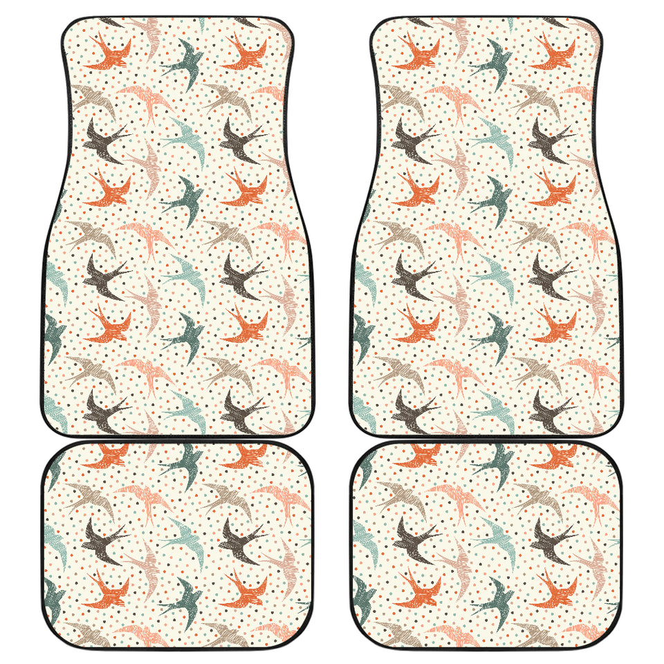 Swallow Pattern Print Design 02 Front and Back Car Mats