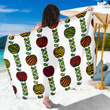 Colorful Apples Leave Zebra Stripe Sarong