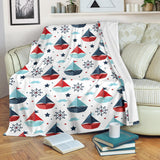 Cute Color Paper Sailboat Pattern Premium Blanket