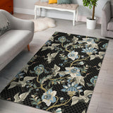 Japanese Crane Ornament Elements Area Rug