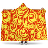 Fire Flame Design Pattern Hooded Blanket
