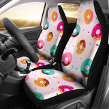 Donut Pattern Glaze Pink Background Universal Fit Car Seat Covers