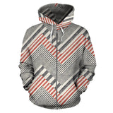 Zigzag Chevron Striped Pattern Zip Up Hoodie