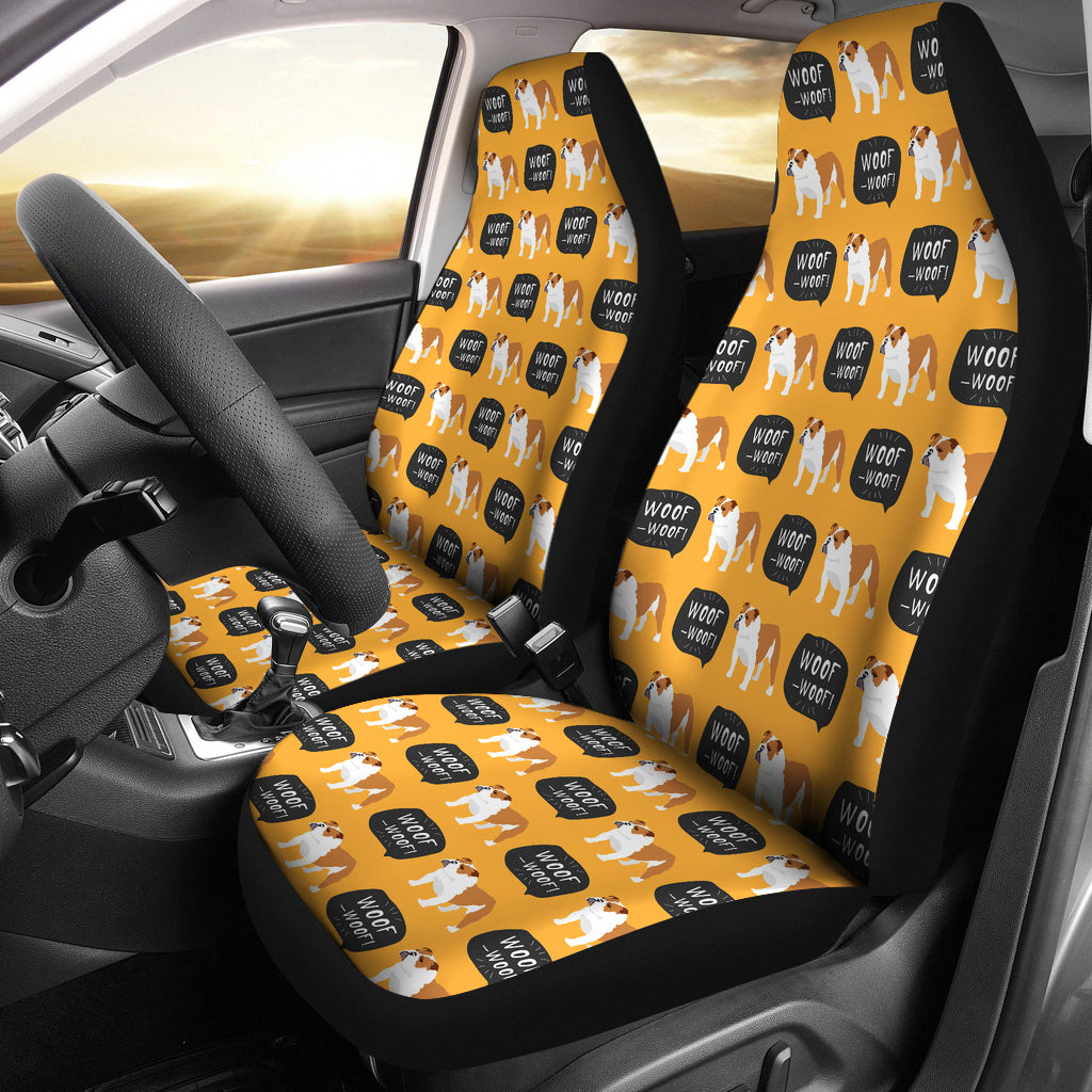 English Bulldog Pattern Print Design 04 Universal Fit Car Seat Covers