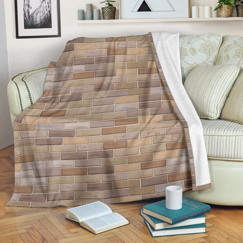Brick Printed Pattern Print Design 01 Premium Blanket