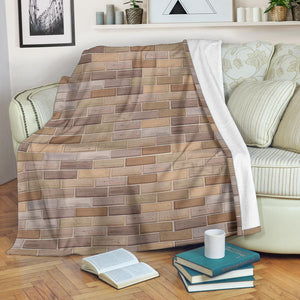 Brick Printed Pattern Print Design 01 Premium Blanket