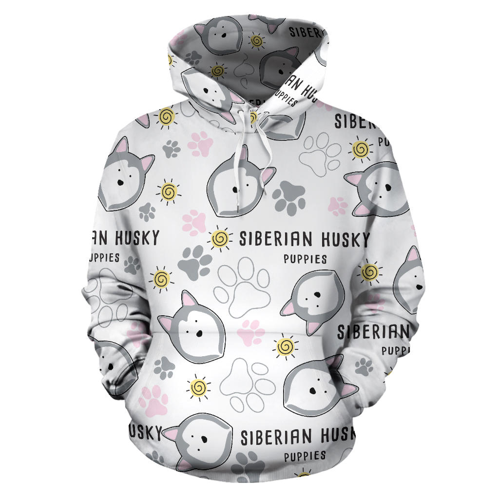 Siberian Husky Design Pattern Men Women Pullover Hoodie