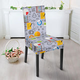 Math Pattern Print Design 04 Dining Chair Slipcover