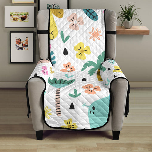 Cute elephants palm tree flower butterfly pattern Chair Cover Protector