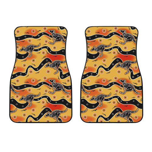 Kangaroo Australian Aboriginal Art Pattern Front Car Mats