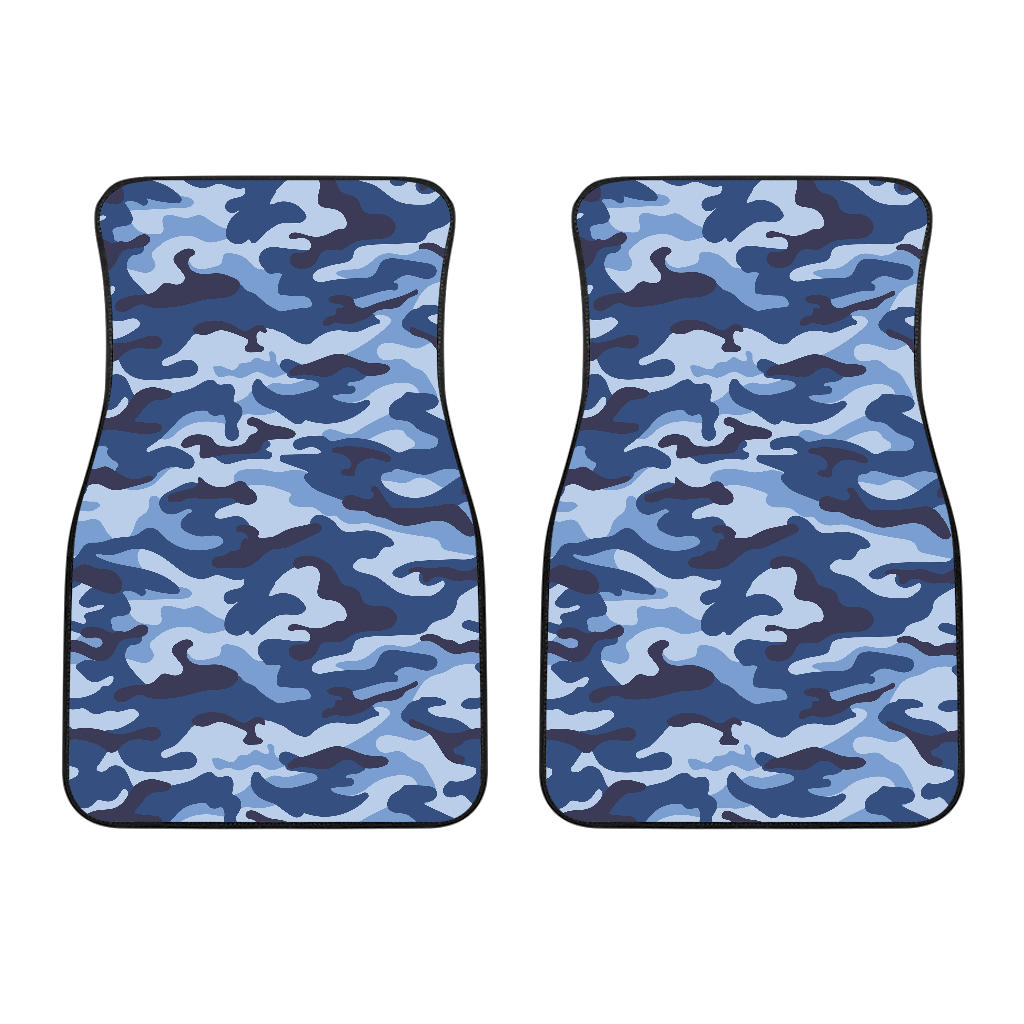 Blue Camo Camouflage Pattern  Front Car Mats