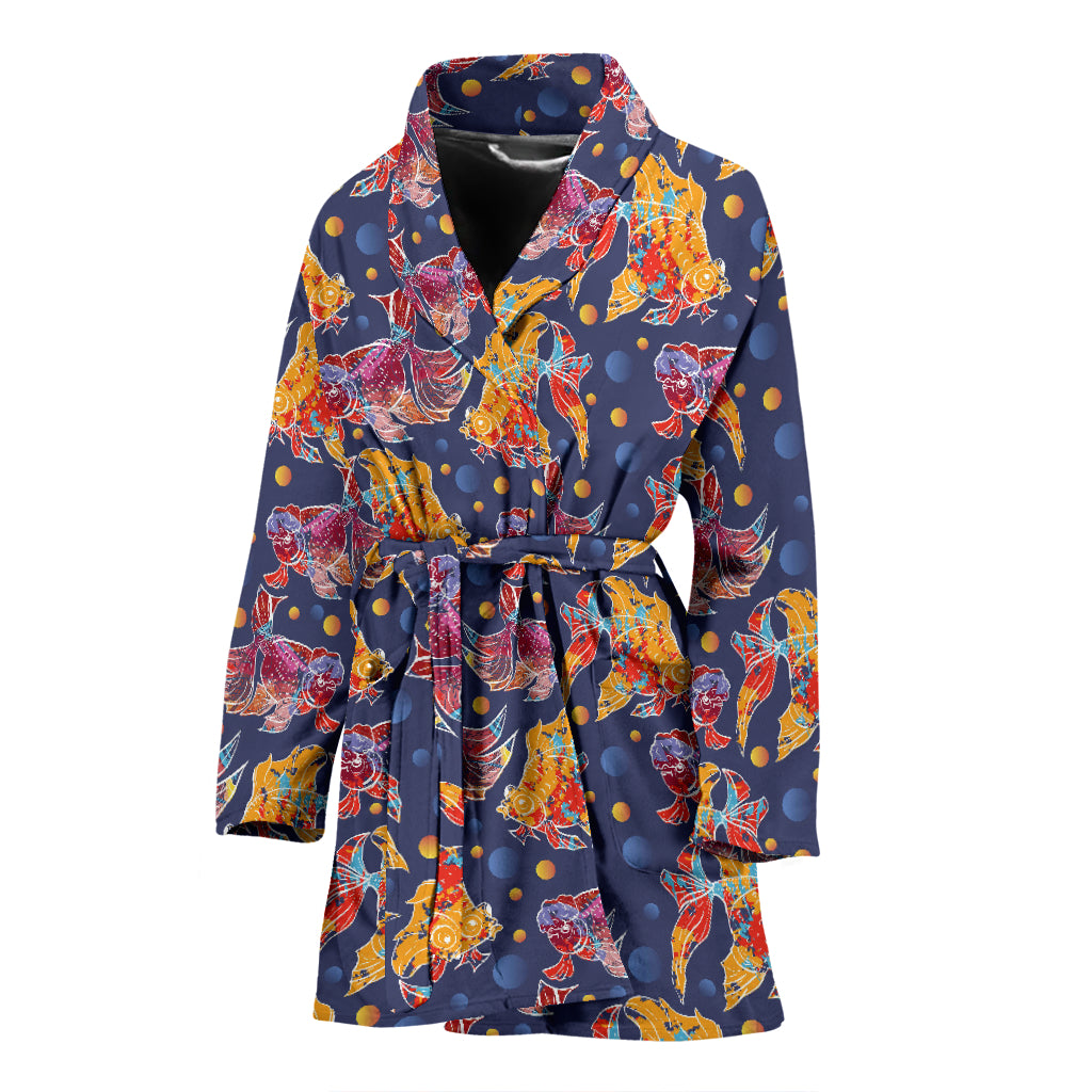 Goldfish Pattern Print Design 05 Women's Bathrobe