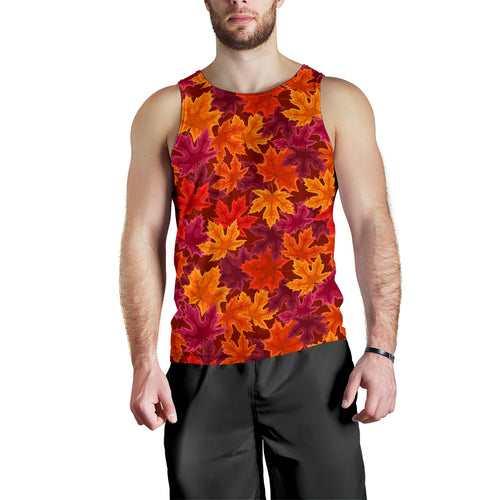 Autumn maple leaf pattern Men Tank Top