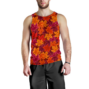 Autumn maple leaf pattern Men Tank Top