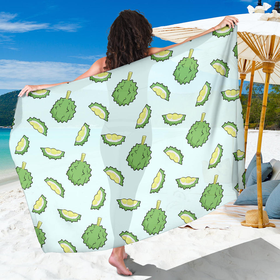 Durian Pattern Blue Background Sarong