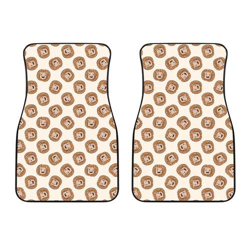 Lion Pattern Print Design 01 Front Car Mats