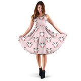 Cute Goat Pattern Sleeveless Midi Dress
