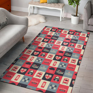 British Pattern Print Design 05 Area Rug